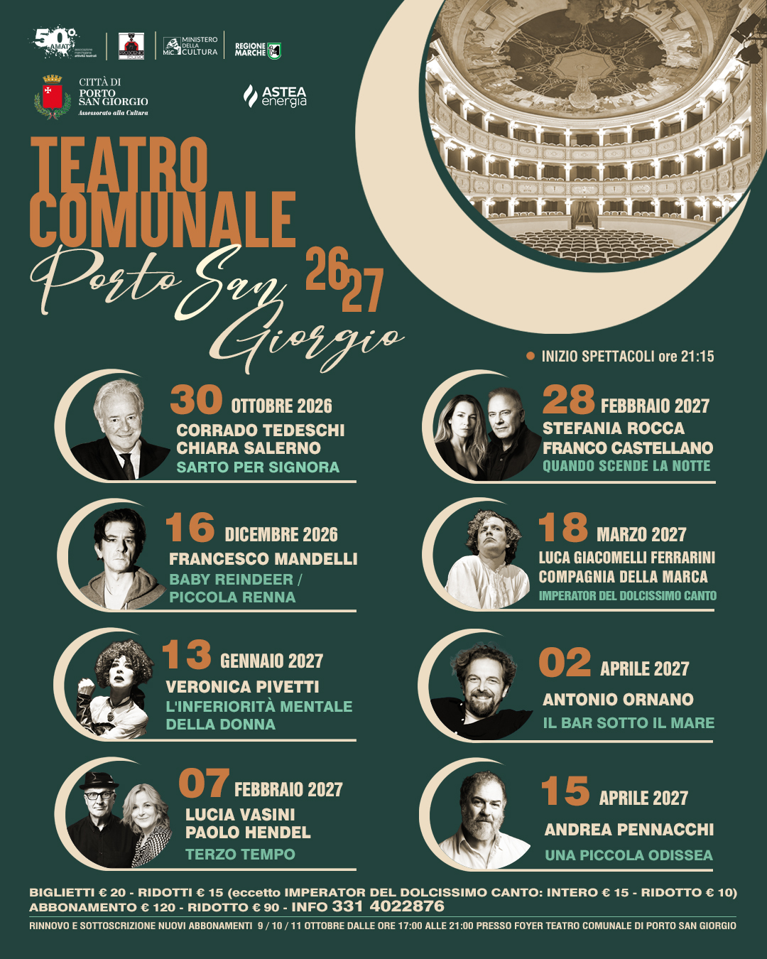 Locandina della rassegna Porto San Giorgio, Teatro Comunale 26/27